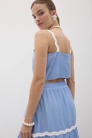 Hanger Waterstone Pattern Crop Blouse - Levure - Globality Store - Women Clothes Wholesale Turkey