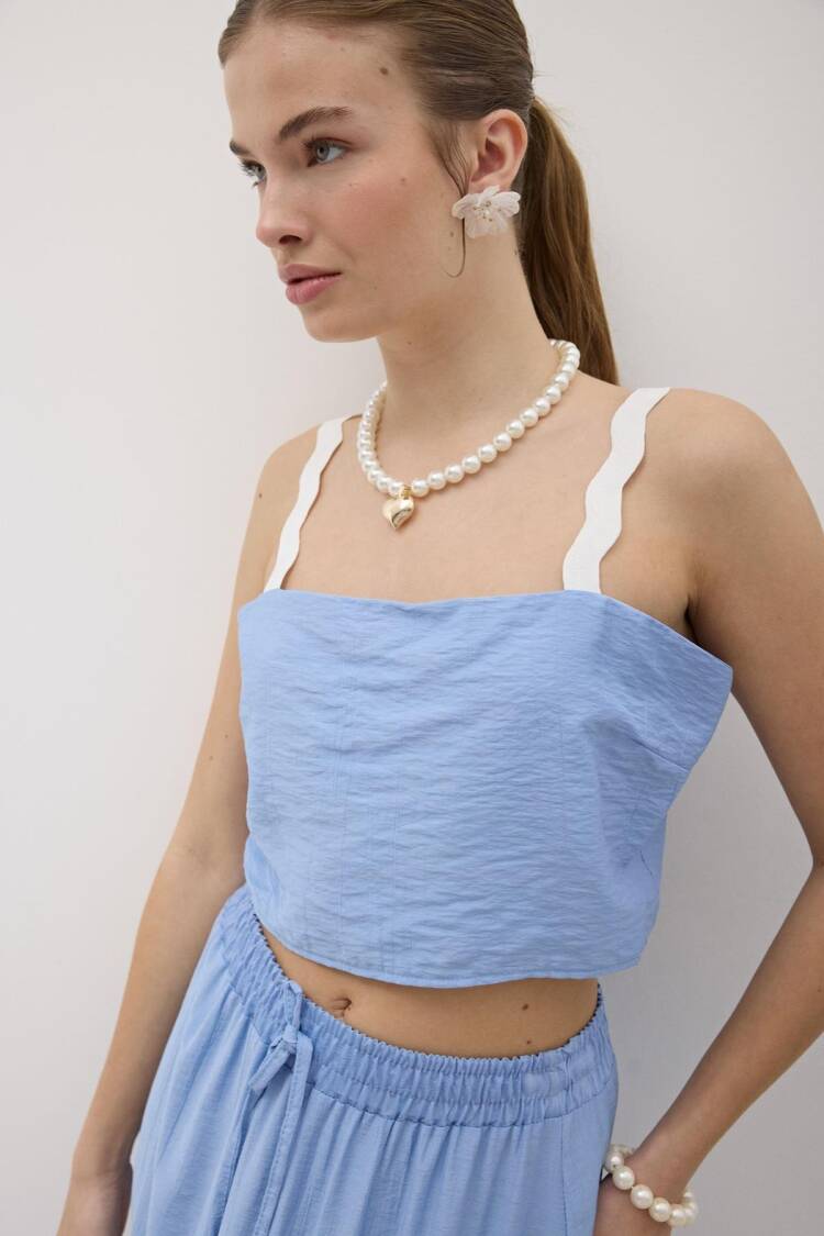 Hanger Waterstone Pattern Crop Blouse