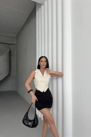 Linen Vest - My Fashion - Globality Store - Women Clothes Wholesale Turkey