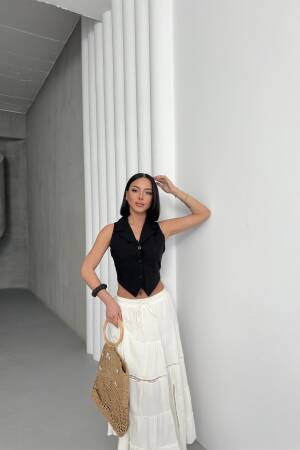 Linen Vest - My Fashion - Globality Store - Women Clothes Wholesale Turkey