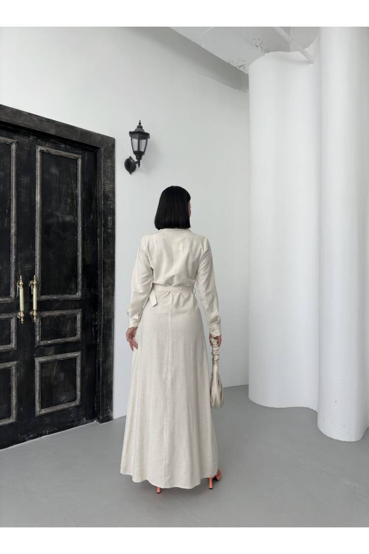 Linen Dress With Belt