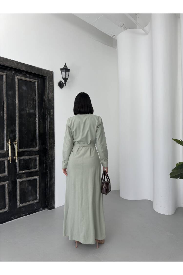 Linen Dress With Belt