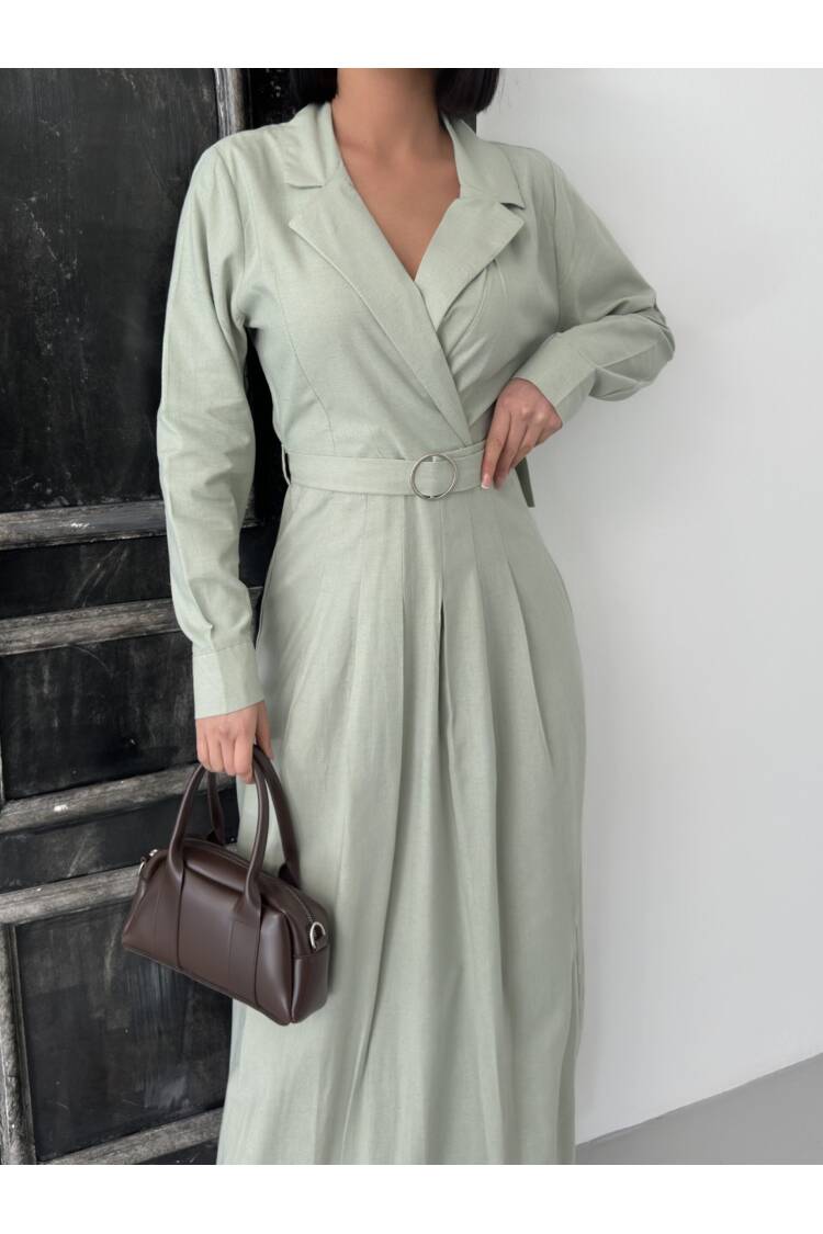 Linen Dress With Belt