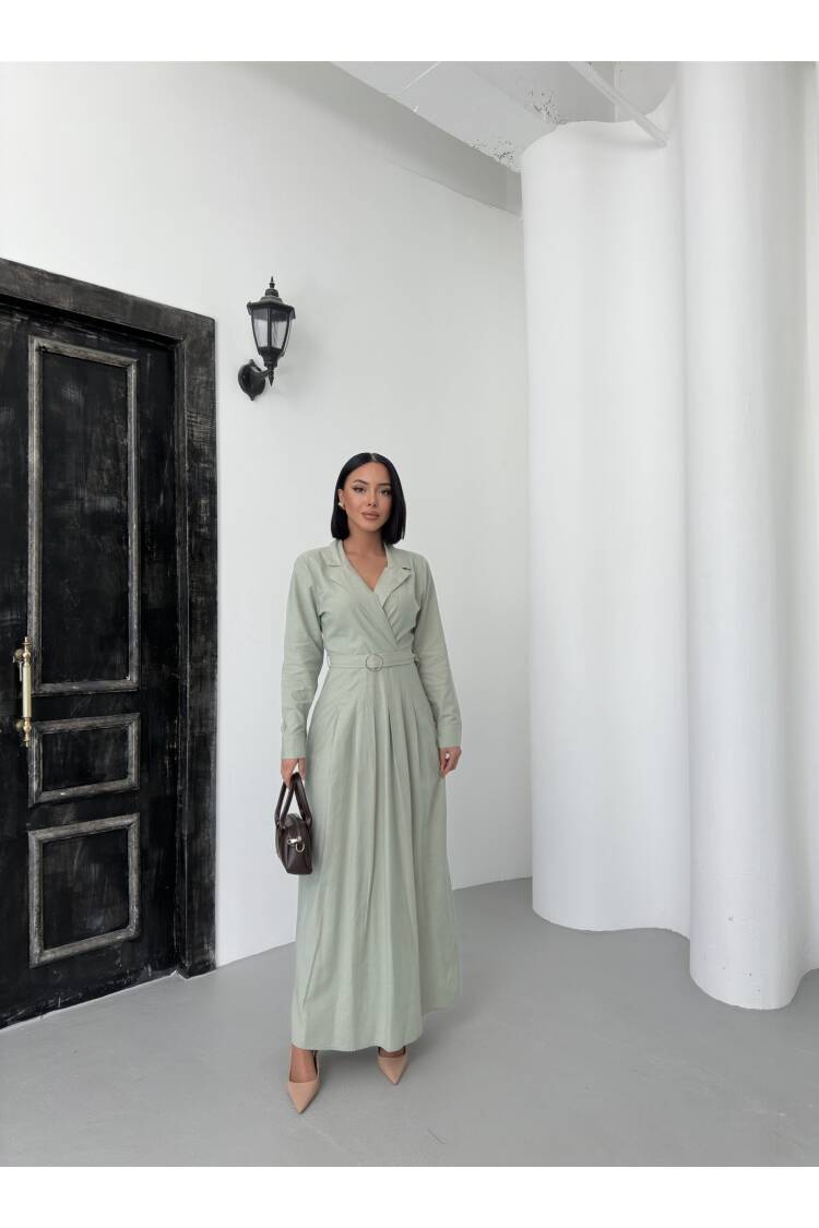 Linen Dress With Belt