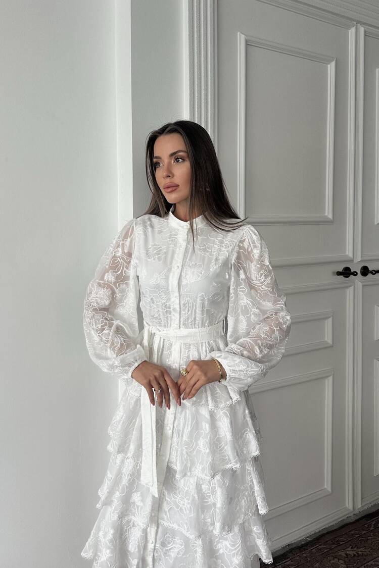 WholesaleWalloon Striped Floor Coat Dress