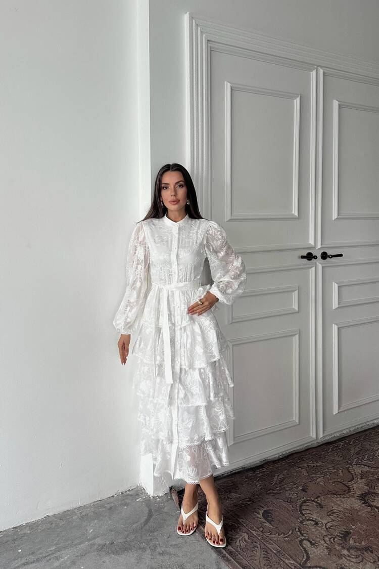 WholesaleWalloon Striped Floor Coat Dress