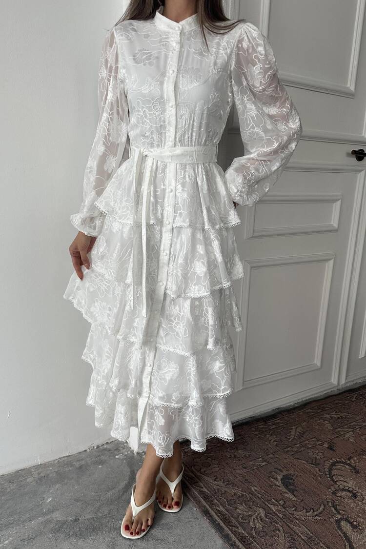 WholesaleWalloon Striped Floor Coat Dress