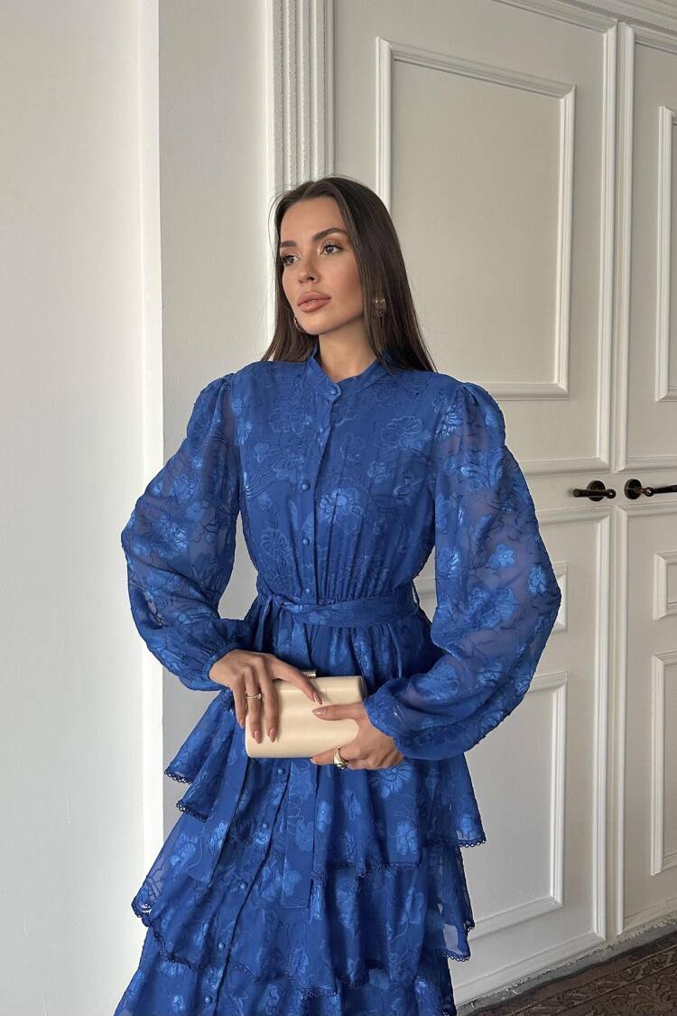 Wholesale Saks Walloon Striped Floor Coat Dress