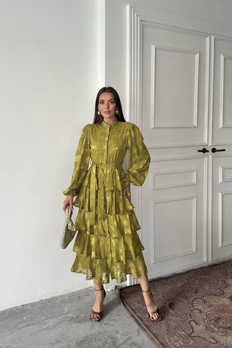 Wholesale OilWalloon Striped Floor Dress