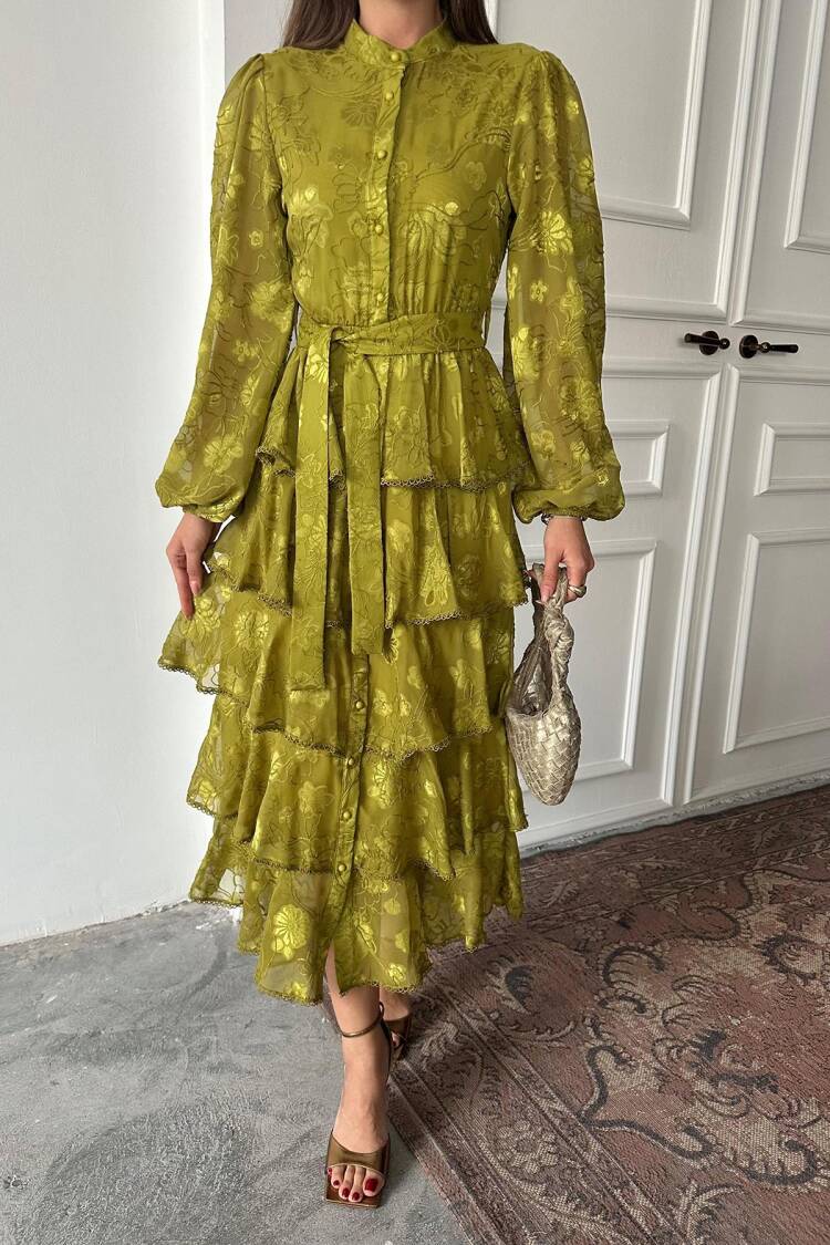 Wholesale OilWalloon Striped Floor Dress