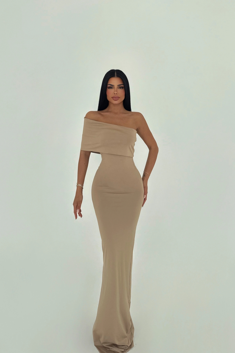 Soil Madonna Collar Long Dress - EYYO ATELIER - Globality Store - Women Clothes Wholesale Turkey