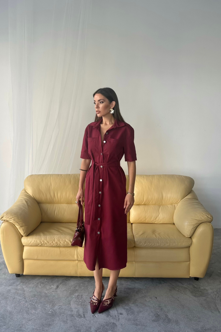 Tencel Front Buttoned Short Sleeve Dress