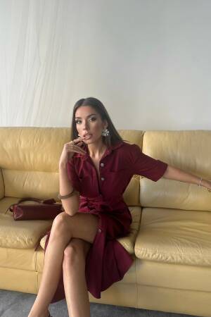 Tencel Front Buttoned Short Sleeve Dress - Brand: Ello - Women's Clothing Wholesale - Globality Store