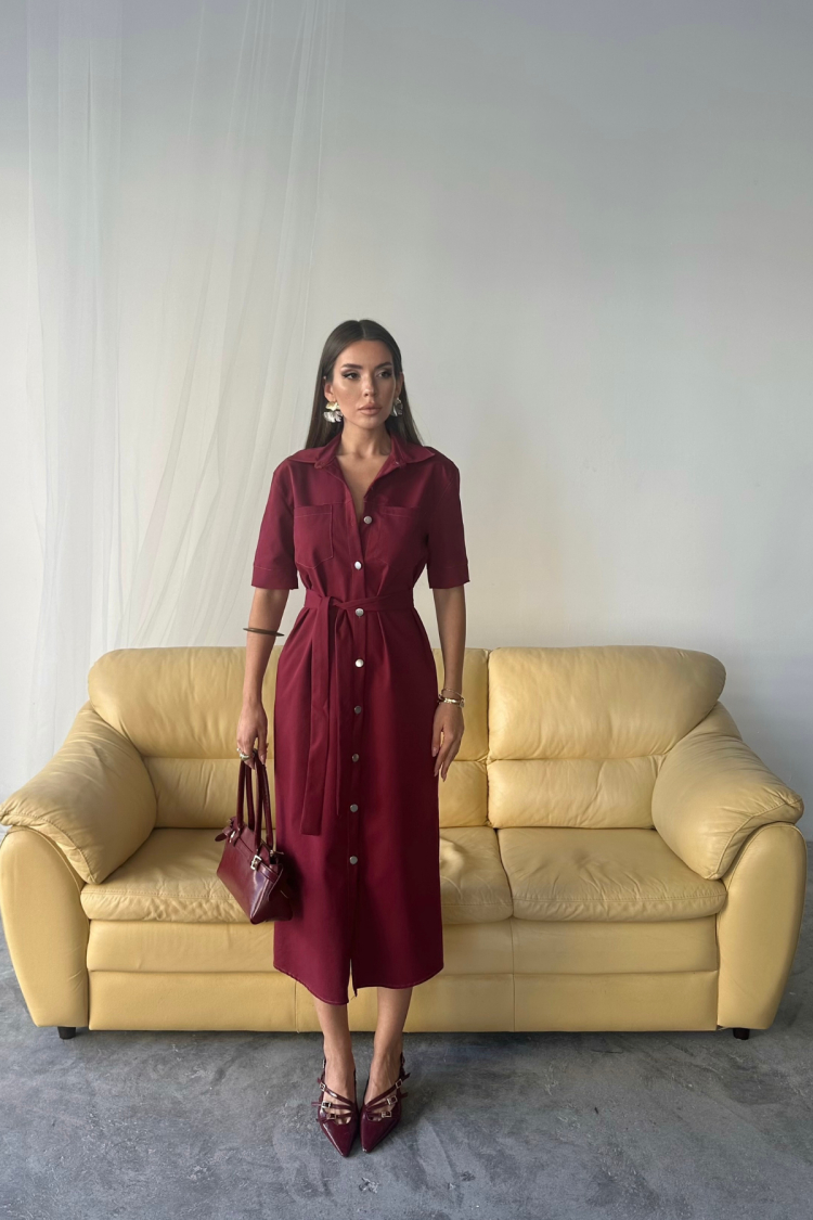 Tencel Front Buttoned Short Sleeve Dress