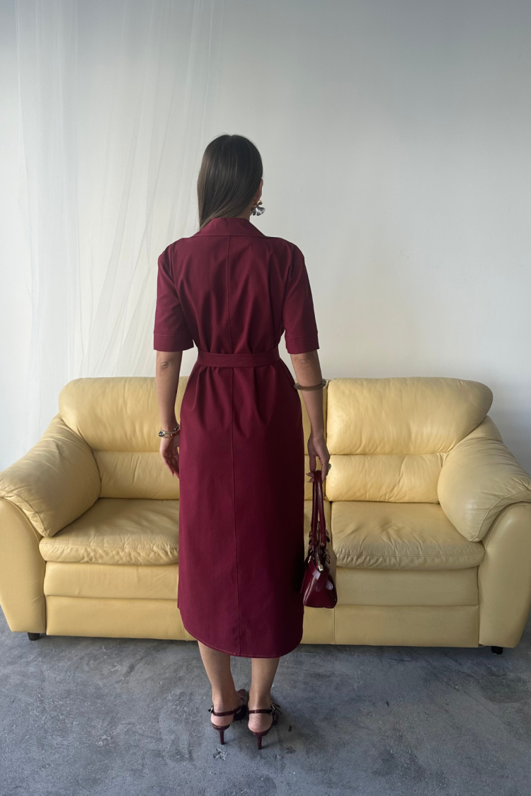 Tencel Front Buttoned Short Sleeve Dress