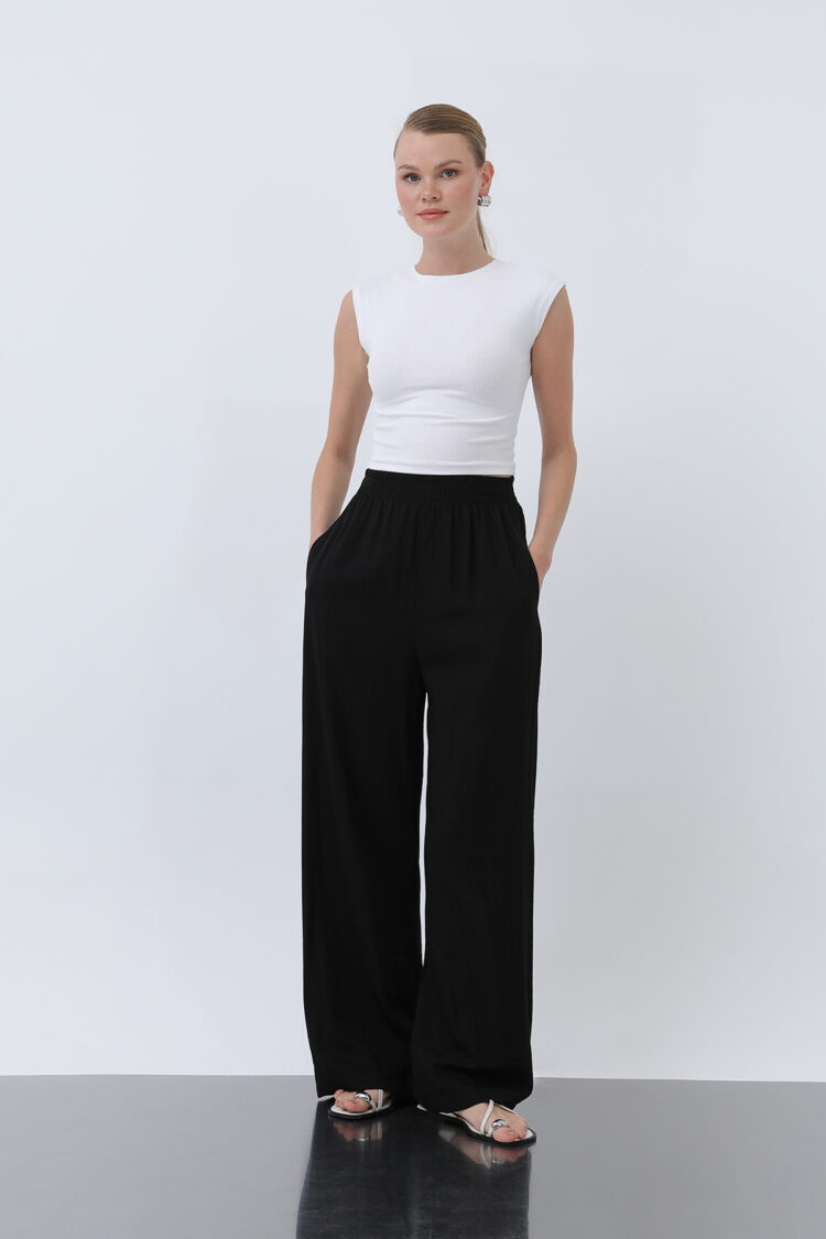 Women's Elastic Waist Loose Pants - Puane - Globality Store - Women Clothes Wholesale Turkey