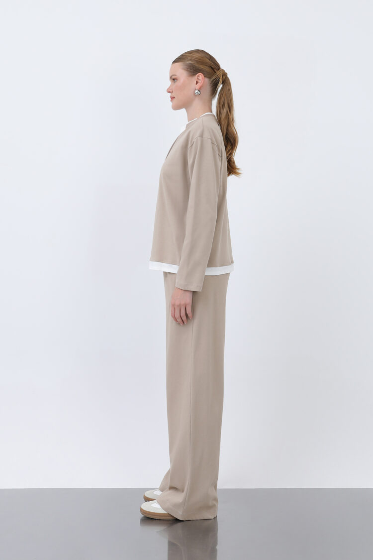 Women's Basic Garnished Sweatshirt
