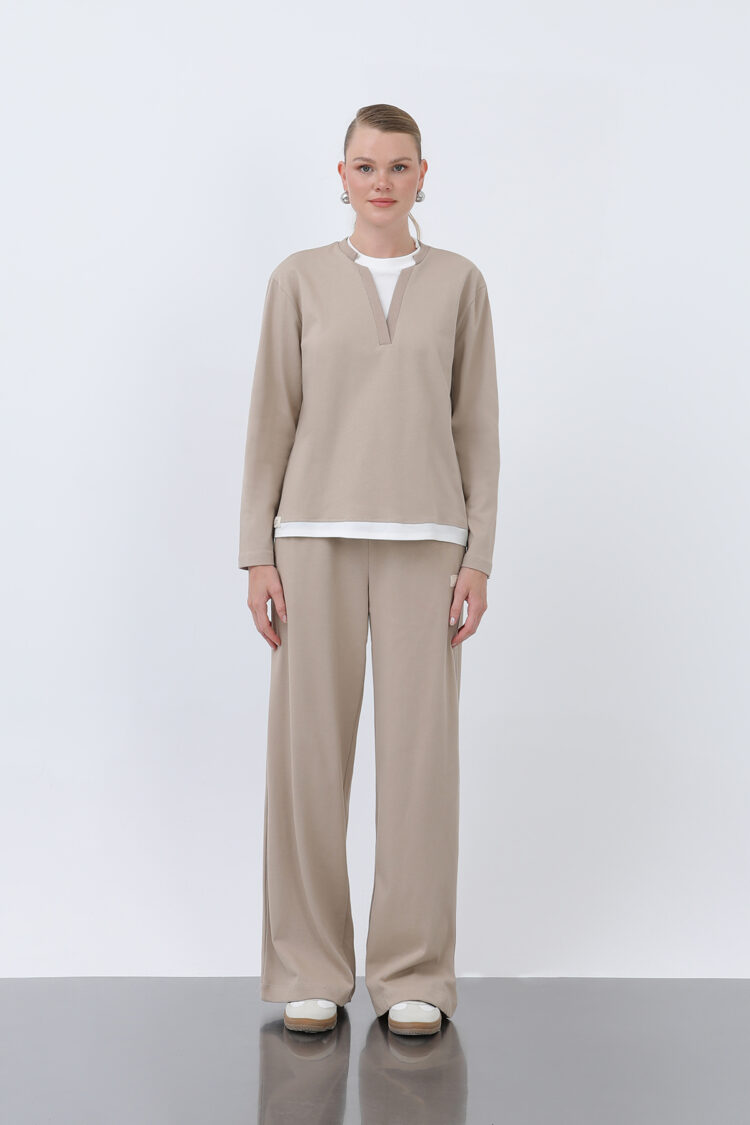 Women's Basic Garnished Sweatshirt