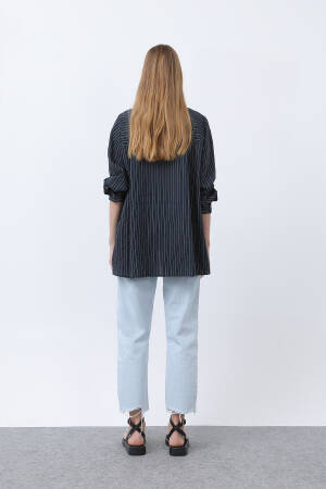 Women's Striped Pocket Embroidered Shirt - SOUL - Globality Store - Women Clothes Wholesale Turkey