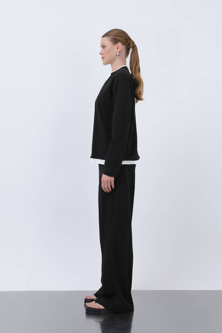 Women's Basic Garnished Sweatshirt