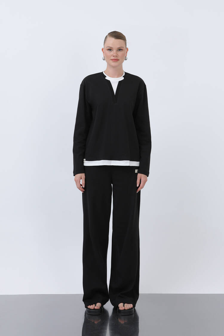 Women's Basic Garnished Sweatshirt