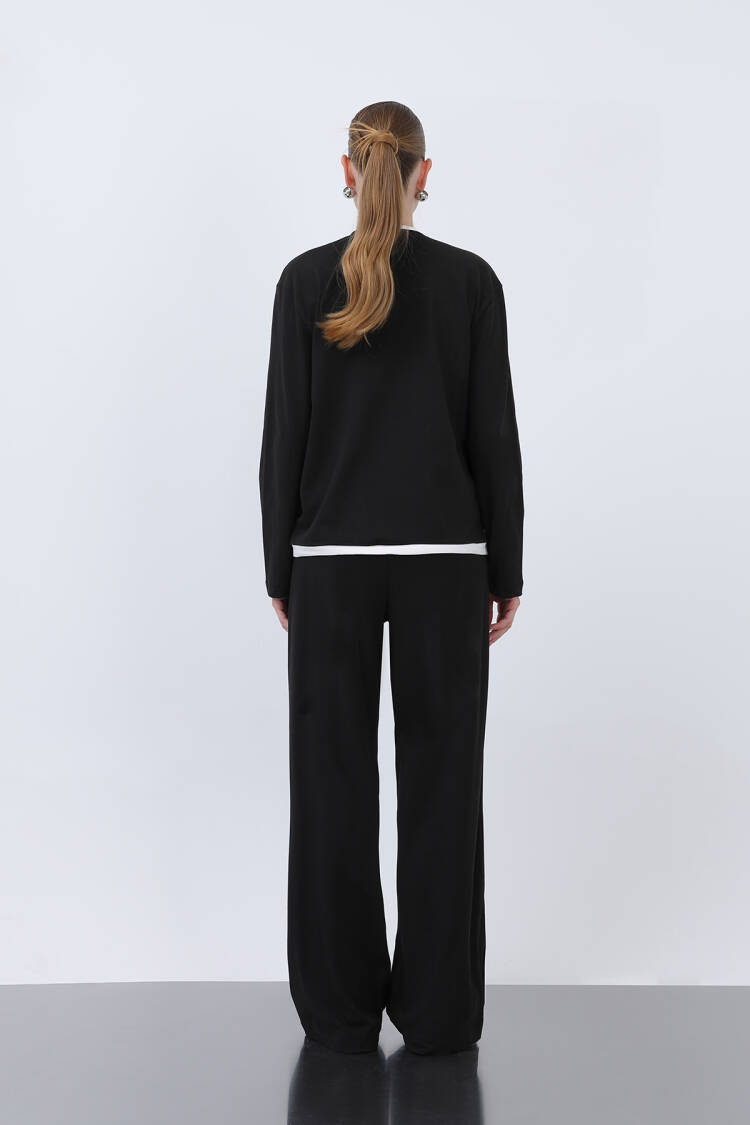 Women's Basic Garnished Sweatshirt