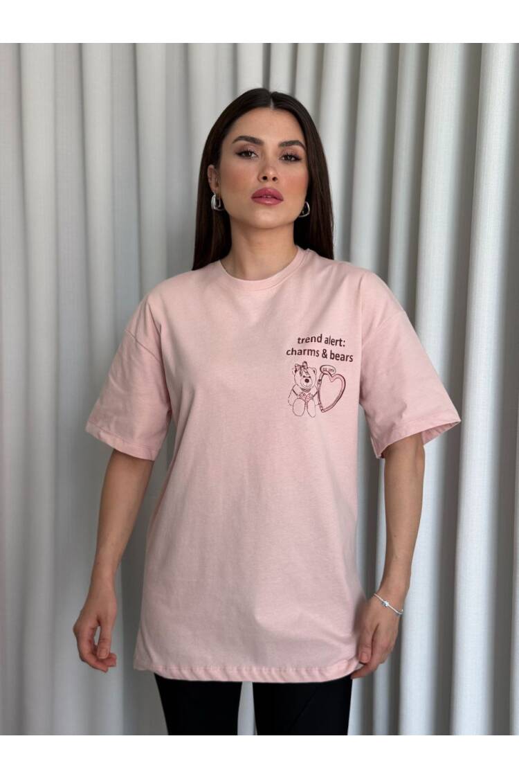 Printed T-Shirt - Brand: Ezgi Nisantasi - Women's Clothing Wholesale - Globality Store