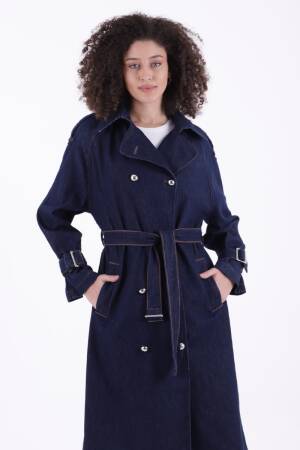 Double Breasted Collar Belted Oversize Long Trench Coat - Brand: XLove - Women's Clothing Wholesale - Globality Store