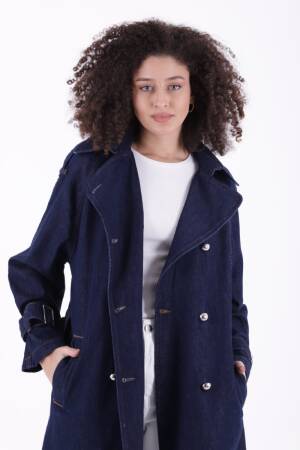 Double Breasted Collar Belted Oversize Long Trench Coat - Brand: XLove - Women's Clothing Wholesale - Globality Store