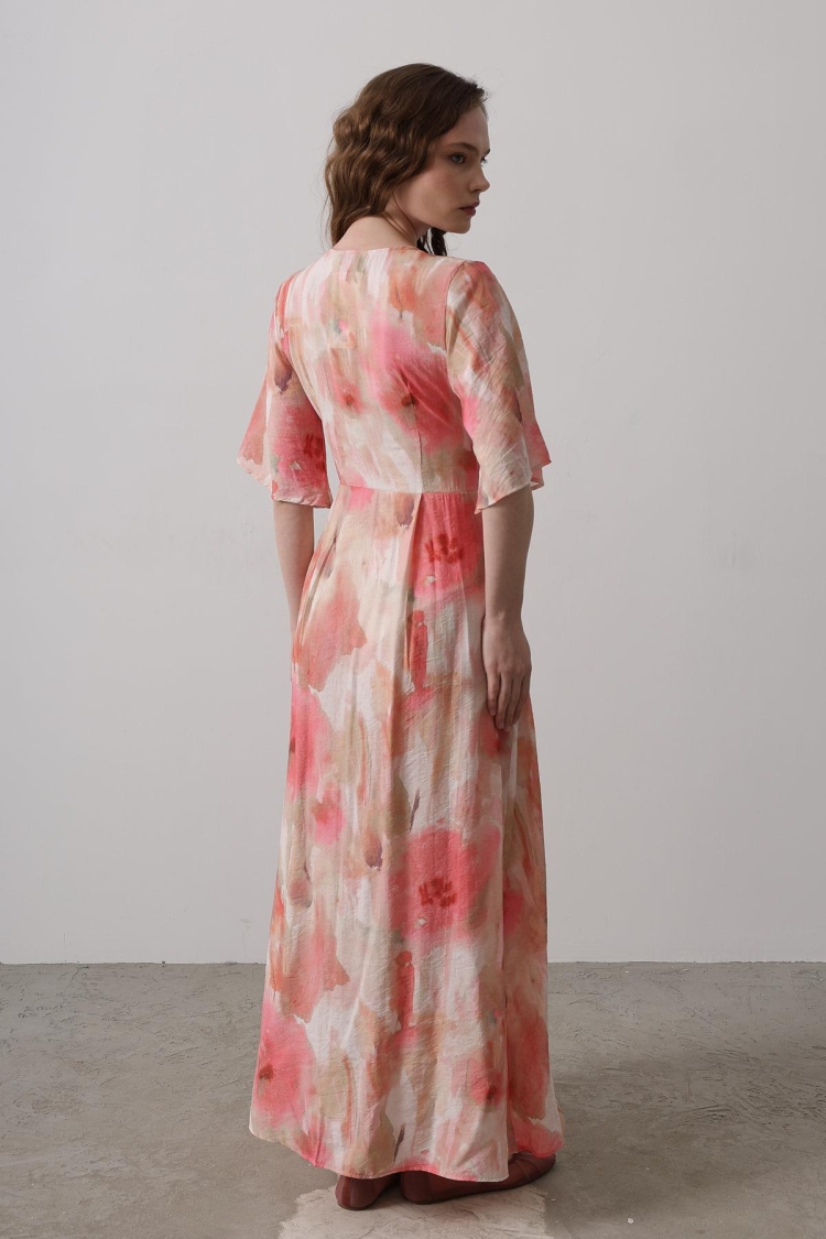 Side Tie Patterned Dress