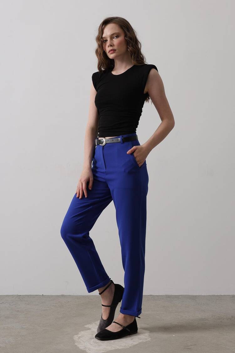 Carrot Pants With Belt - Saks - Brand: Reyon - Women's Clothing Wholesale - Globality Store
