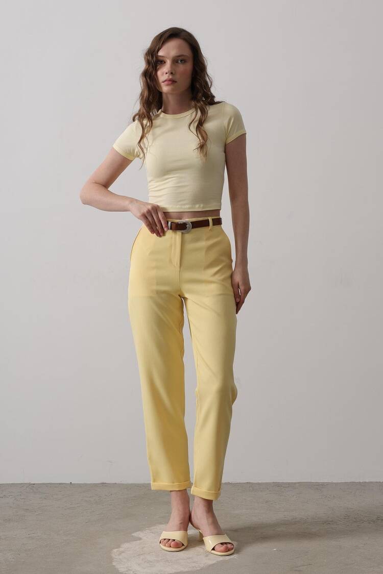Belted Carrot Pants - Brand: Reyon - Women's Clothing Wholesale - Globality Store