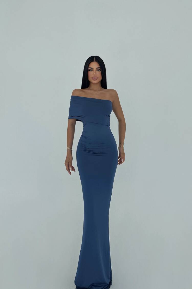 Saks Vanya Single Sleeve Dress - EYYO ATELIER - Globality Store - Women Clothes Wholesale Turkey
