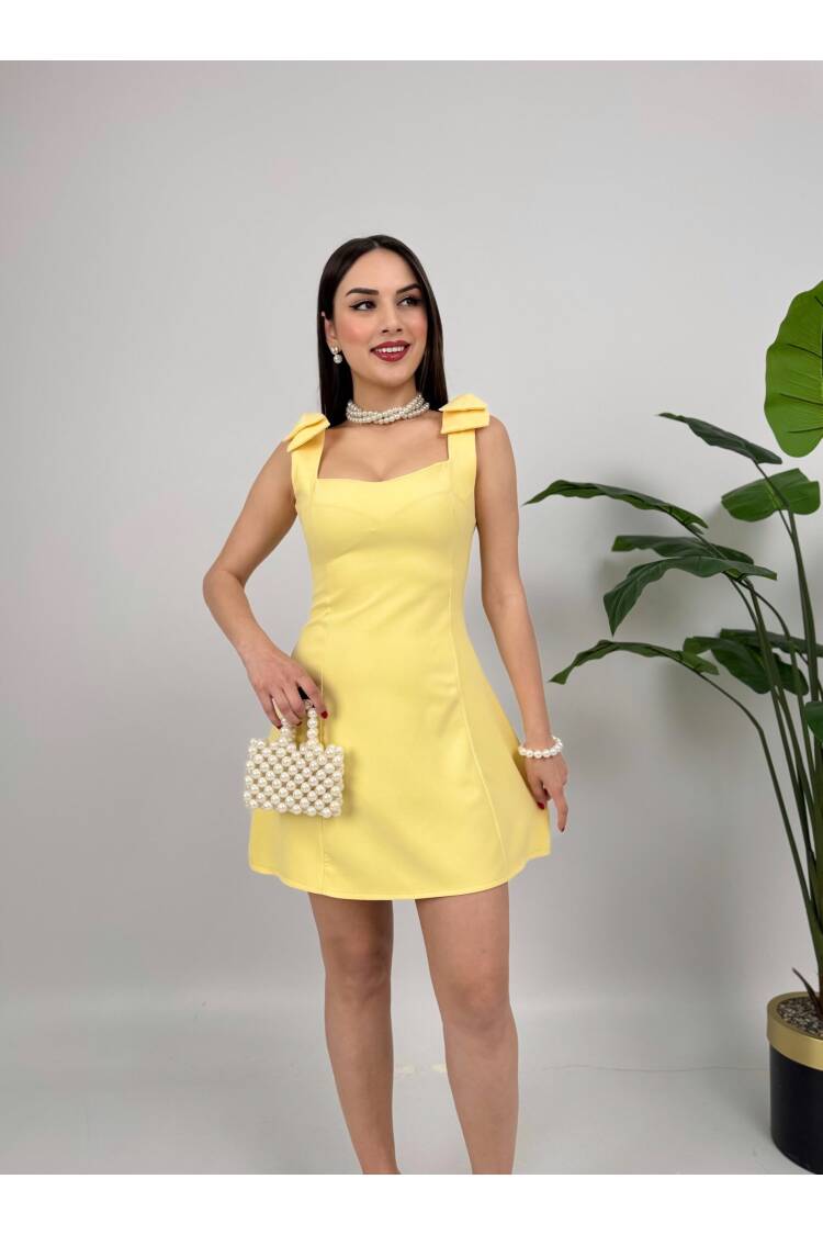 Off Shoulder Bow Mini Dress