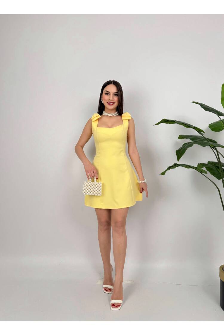 Off Shoulder Bow Mini Dress - Miss Janell - Globality Store - Women Clothes Wholesale Turkey