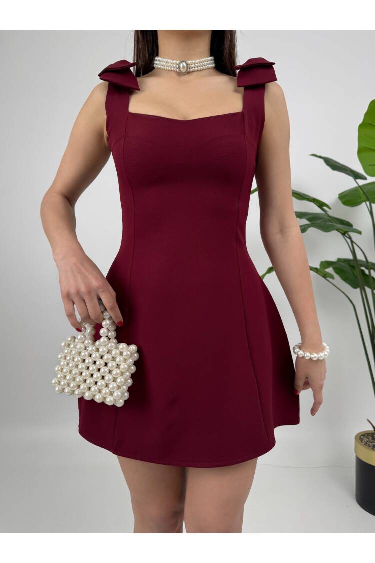 Off Shoulder Bow Mini Dress
