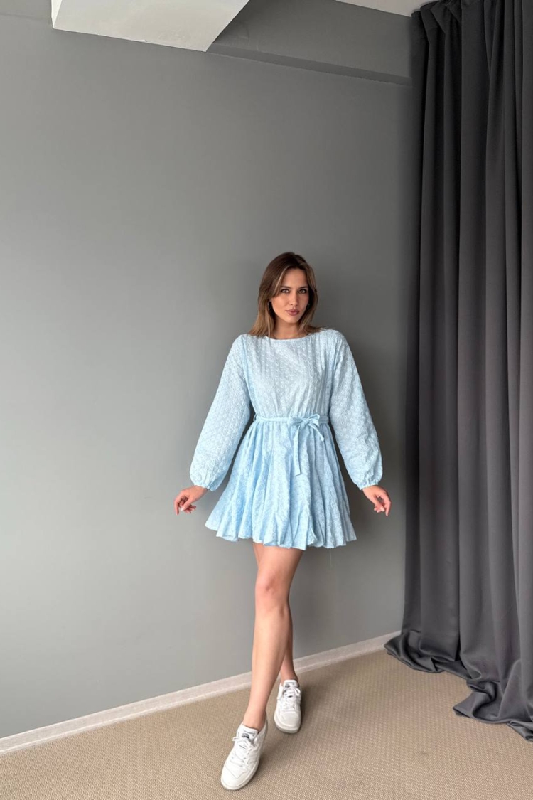 Dress - Baby Blue - ESPADA - Globality Store - Women Clothes Wholesale Turkey