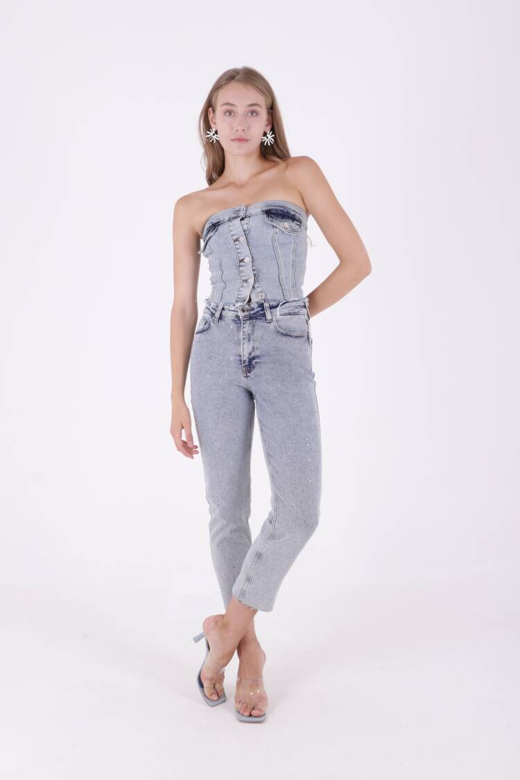 Scatter Star Mom Fit Jeans - Brand: XLove - Women's Clothing Wholesale - Globality Store