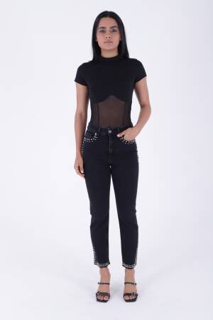 Mom Fit Jeans With Stones - Brand: XLove - Women's Clothing Wholesale - Globality Store
