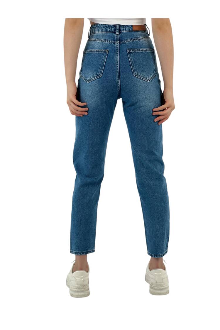Mom Denim Medium Blue Three Size Stone Make.