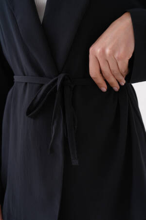 Black Lace Detailed Unlined Modal Jacket 29081 - First Angels - Globality Store - Women Clothes Wholesale Turkey