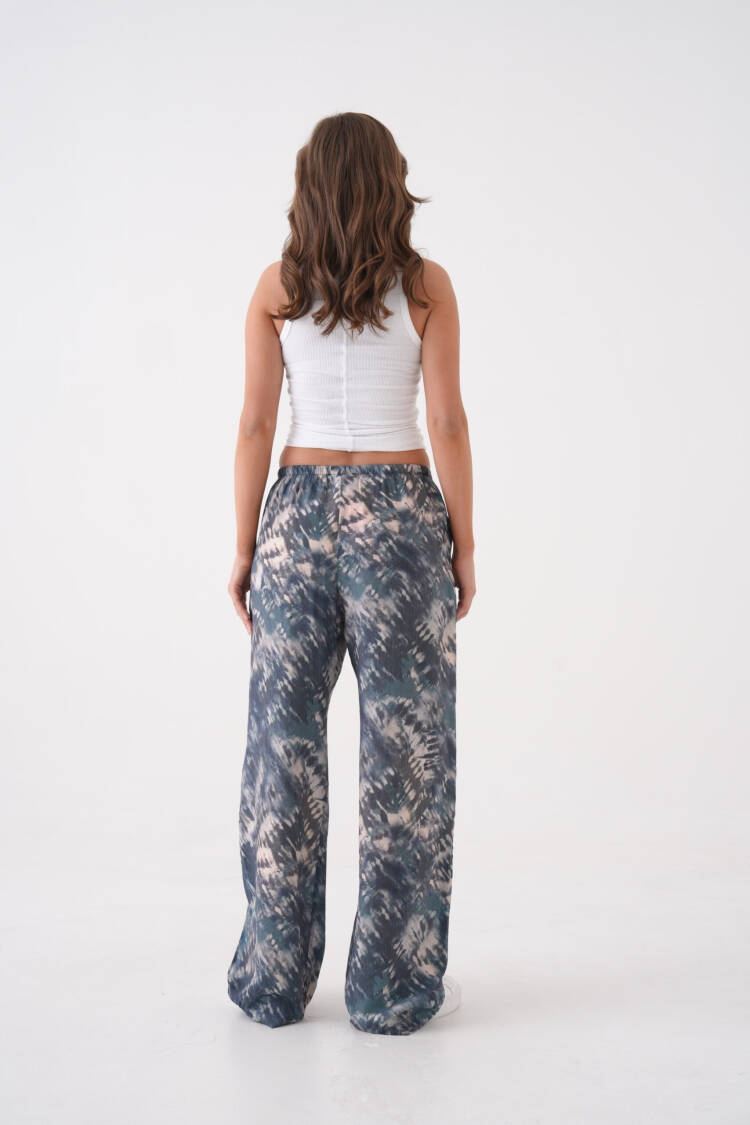Oil Tie Dye Pattern Wide Cut Modal Pants 29187