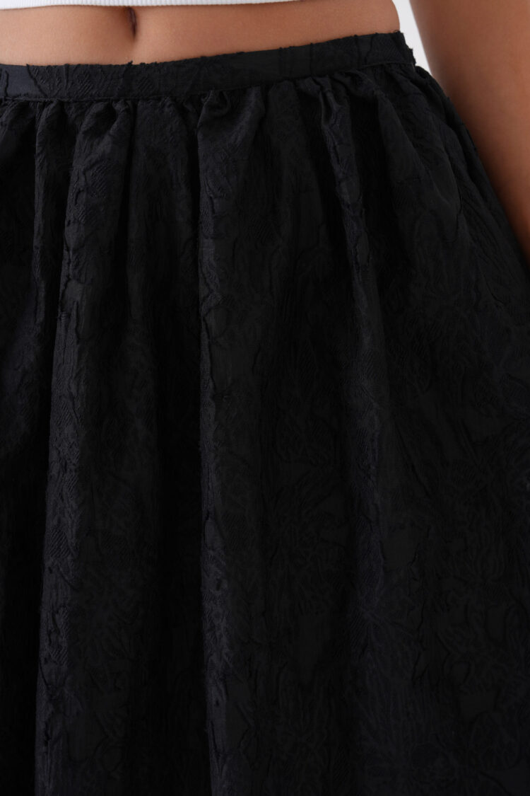 Burning Chiffon Pattern Organza Lining Long Skirt 29096