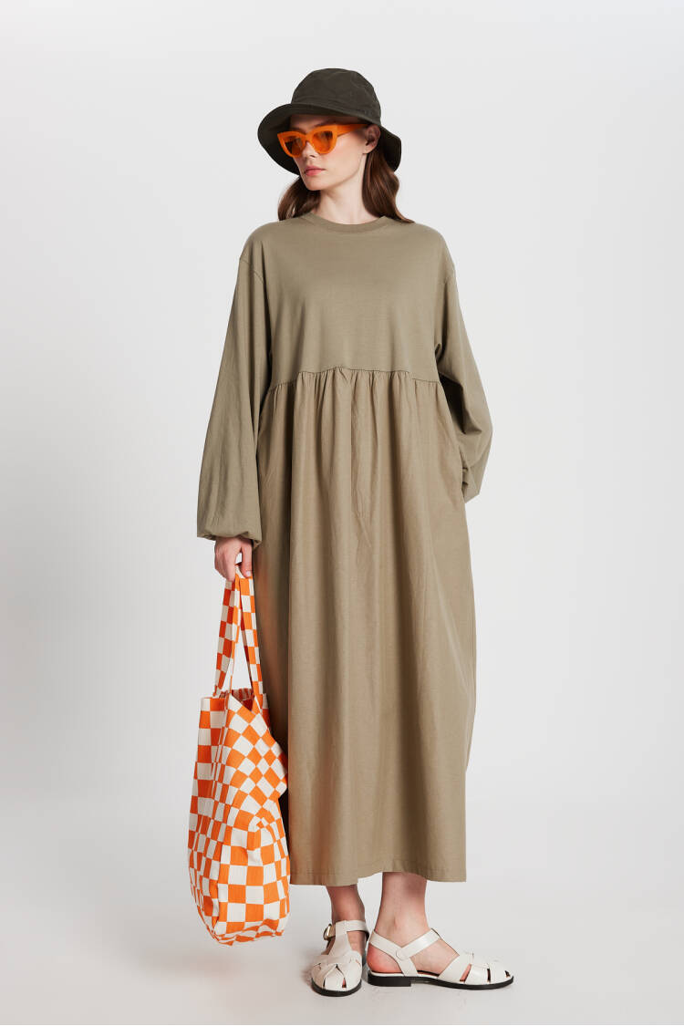 Top Combed Hem Knit Oversize Long Sleeve Long Dress 28169 - Brand: First Angels - Women's Clothing Wholesale - Globality Store