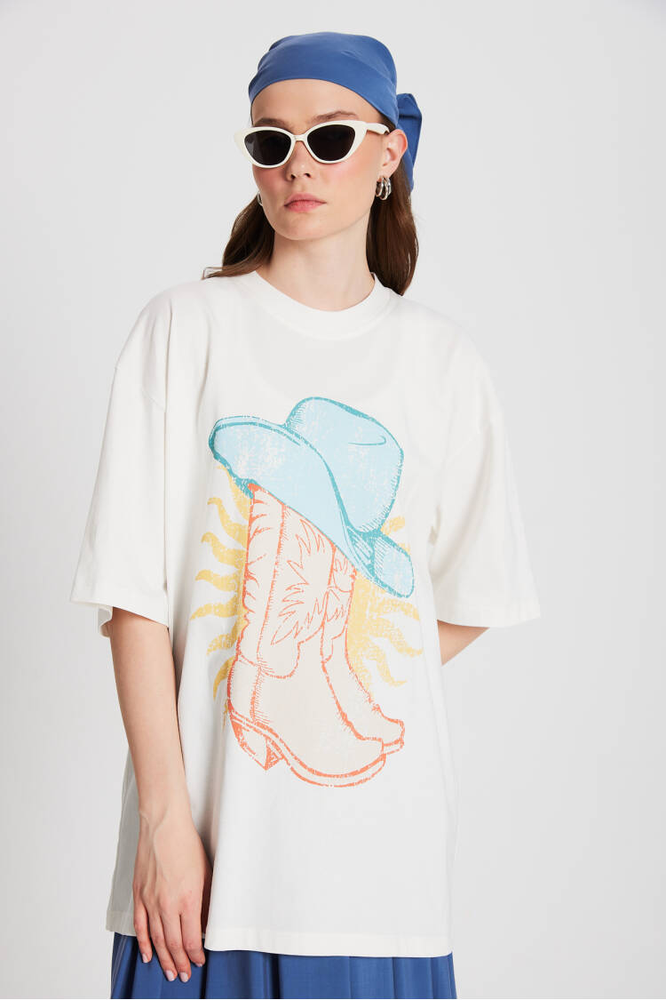 Oversize Printed T-shirt 29156 - Brand: First Angels - Women's Clothing Wholesale - Globality Store