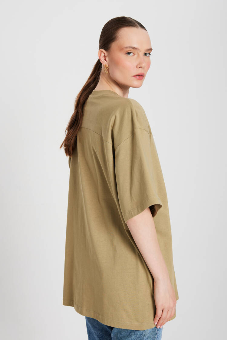 Mold Green Oversized Printed T-shirt 29156