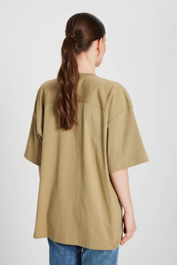 Mold Green Oversized Printed T-shirt 29156