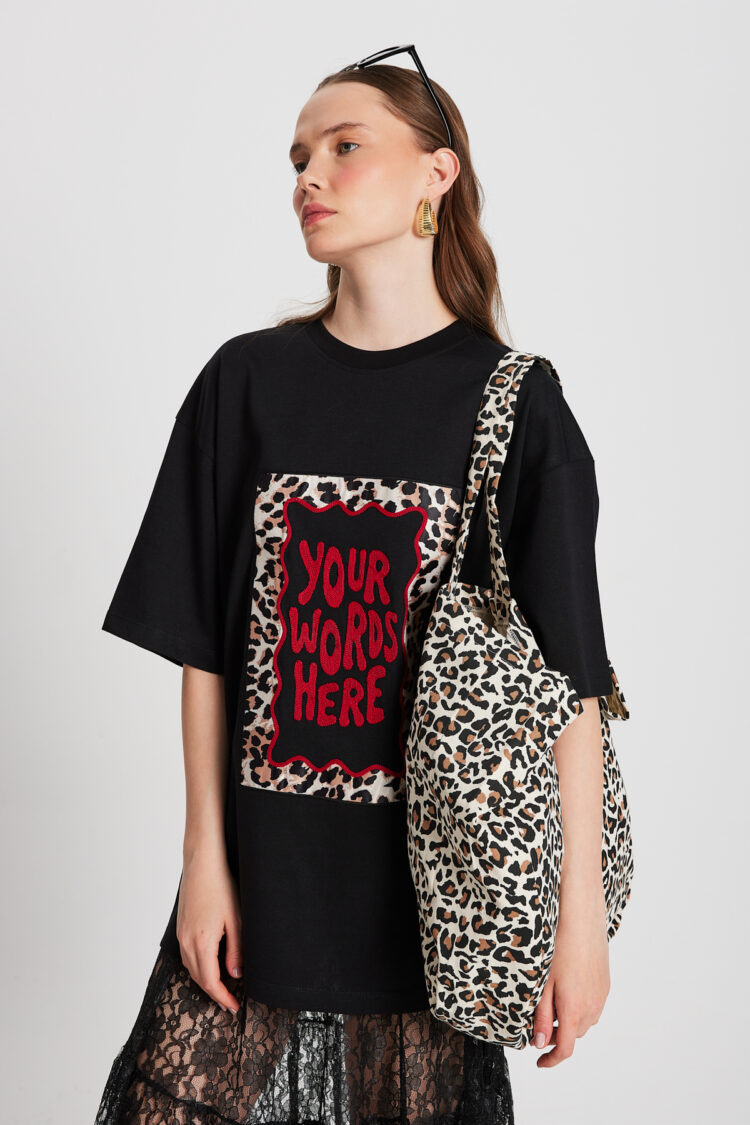 Black Oversize Embroidered T-shirt 29160