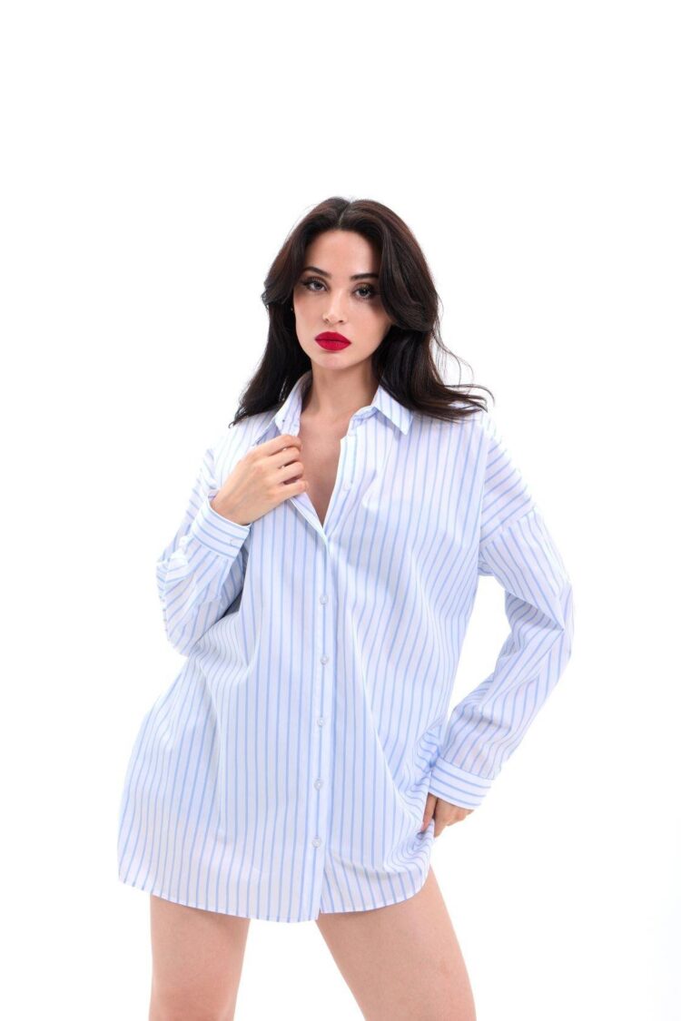 Shirt - Palermo Striped - Fame - Globality Store - Women Clothes Wholesale Turkey