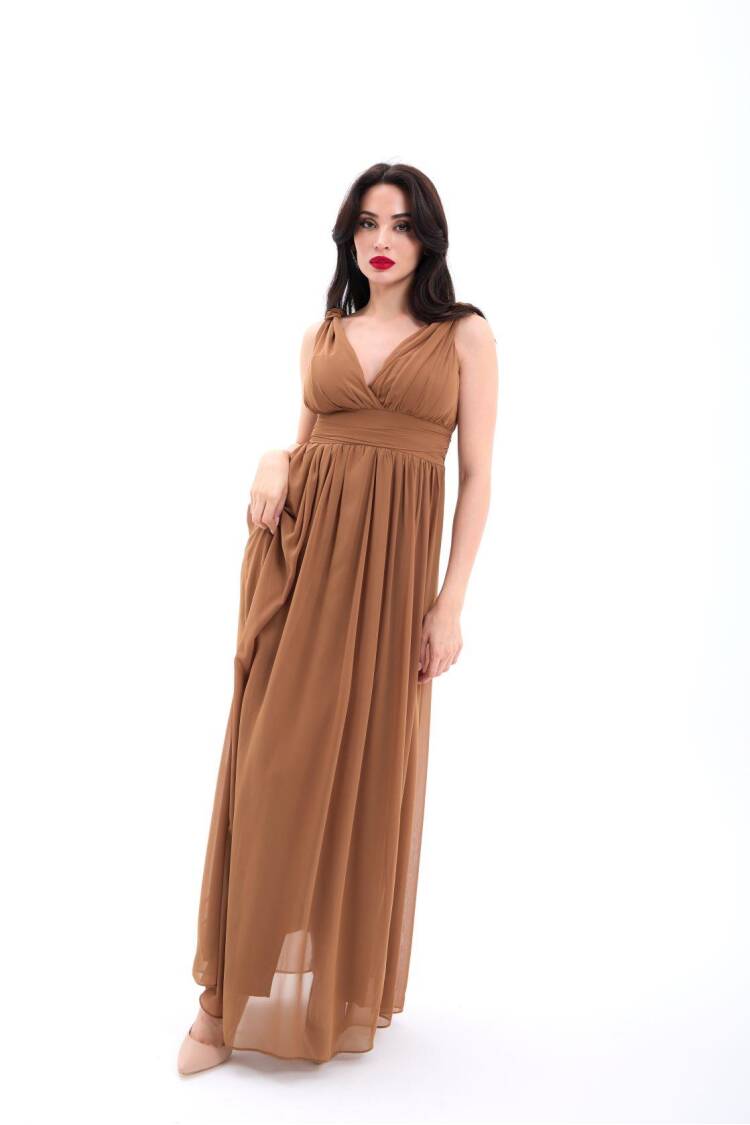 Dress - Coffee - Fame - Globality Store - Women Clothes Wholesale Turkey
